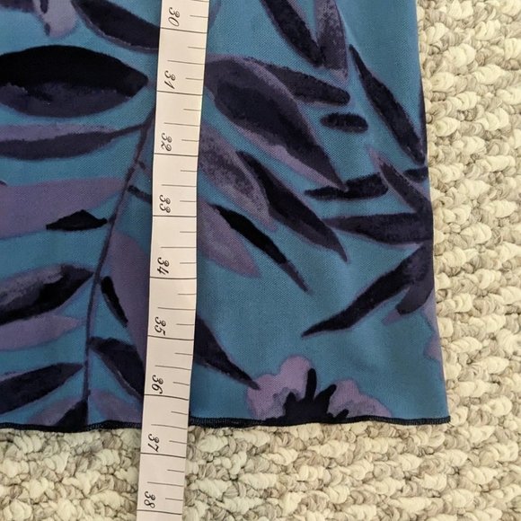 Tory Burch Blue & Violet Floral Viscose Signature Print Dress  XS - Picture 6 of 10